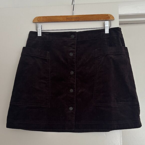 Gap Chocolate Brown Corduroy Mini Skirt (size 12) - Picture 1 of 4